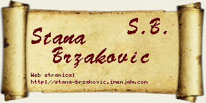 Stana Brzaković vizit kartica